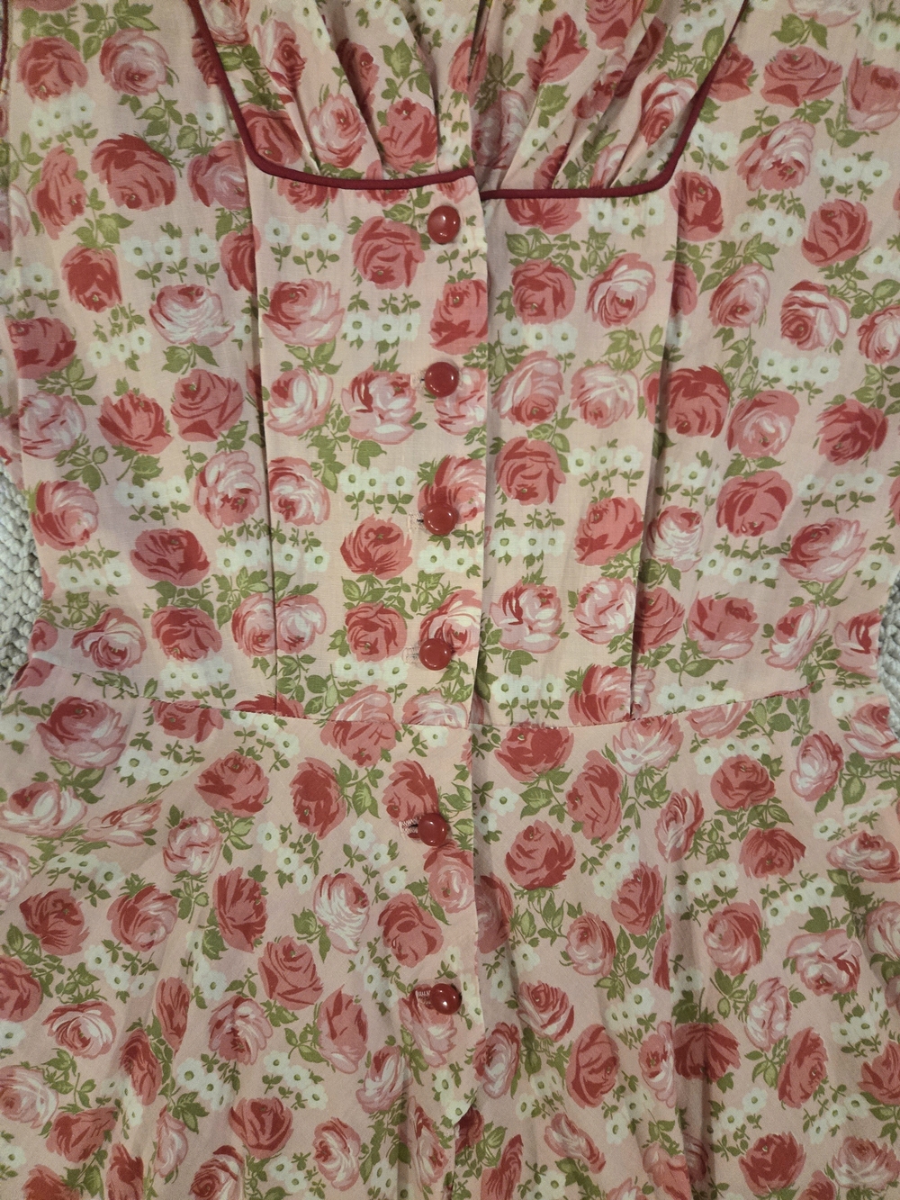 1950s Penneys Brentwood Floral Vintage  Pink Dress - Picture 3 of 13